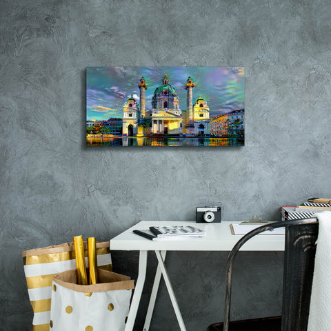 Image of 'Vienna Austria Karlskirche' by Pedro Gavidia, Canvas Wall Art,24 x 12