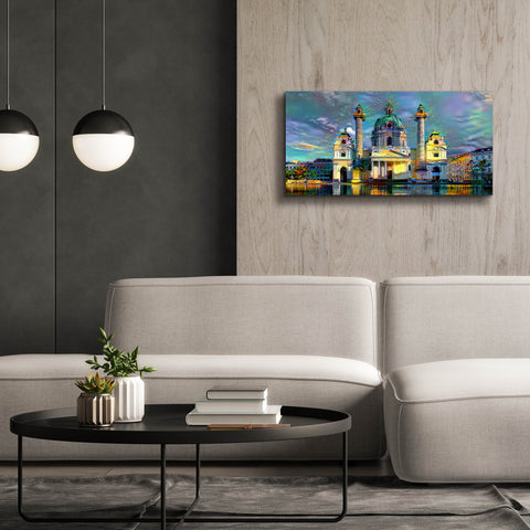 Image of 'Vienna Austria Karlskirche' by Pedro Gavidia, Canvas Wall Art,40 x 20