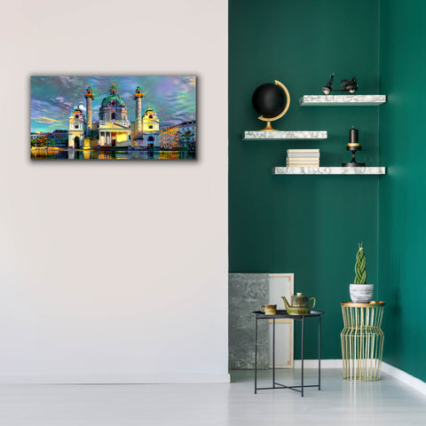 Image of 'Vienna Austria Karlskirche' by Pedro Gavidia, Canvas Wall Art,40 x 20