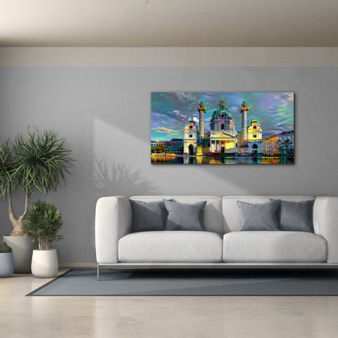 Image of 'Vienna Austria Karlskirche' by Pedro Gavidia, Canvas Wall Art,60 x 30
