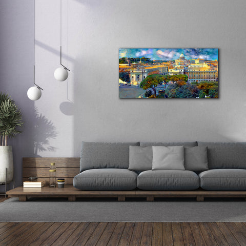 Image of 'Vaticano San Pedro from San Angelo' by Pedro Gavidia, Canvas Wall Art,60 x 30