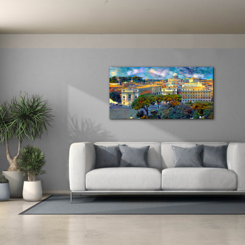 Image of 'Vaticano San Pedro from San Angelo' by Pedro Gavidia, Canvas Wall Art,60 x 30