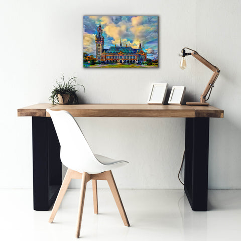 Image of 'The Hague Netherlands Peace Palace' by Pedro Gavidia, Canvas Wall Art,26 x 18