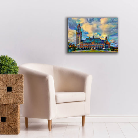 Image of 'The Hague Netherlands Peace Palace' by Pedro Gavidia, Canvas Wall Art,26 x 18
