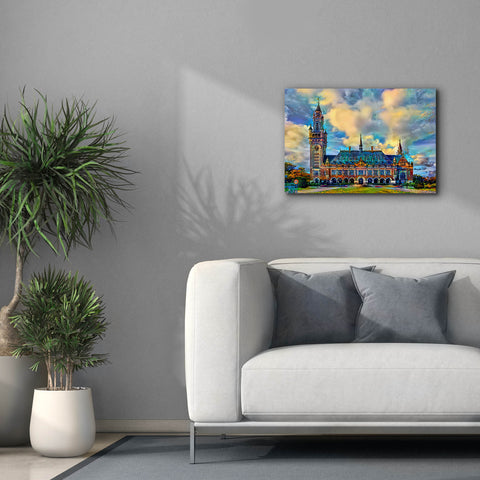 Image of 'The Hague Netherlands Peace Palace' by Pedro Gavidia, Canvas Wall Art,26 x 18