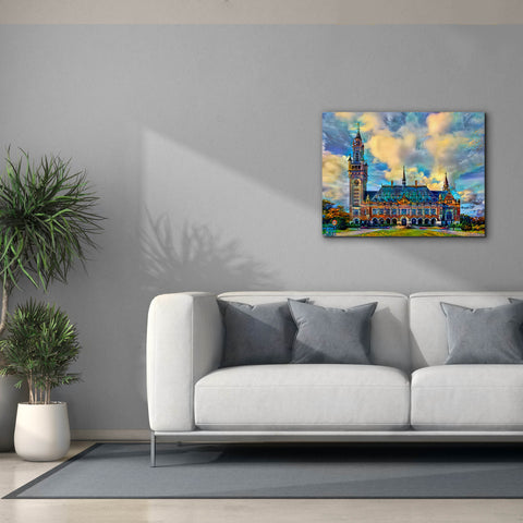 Image of 'The Hague Netherlands Peace Palace' by Pedro Gavidia, Canvas Wall Art,34 x 26