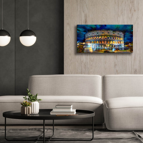 Image of 'Rome Italy Coliseo Night 2022' by Pedro Gavidia, Canvas Wall Art,40 x 20