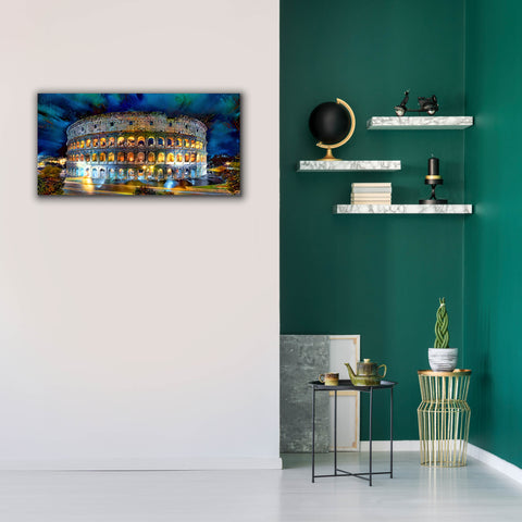 Image of 'Rome Italy Coliseo Night 2022' by Pedro Gavidia, Canvas Wall Art,40 x 20