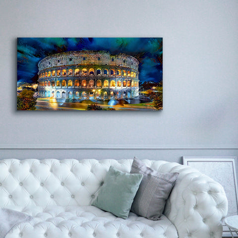 Image of 'Rome Italy Coliseo Night 2022' by Pedro Gavidia, Canvas Wall Art,60 x 30