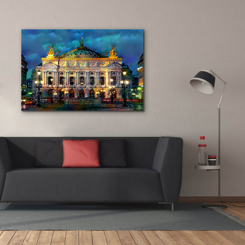 Image of 'Paris France Opera Garnier Night' by Pedro Gavidia, Canvas Wall Art,60 x 40