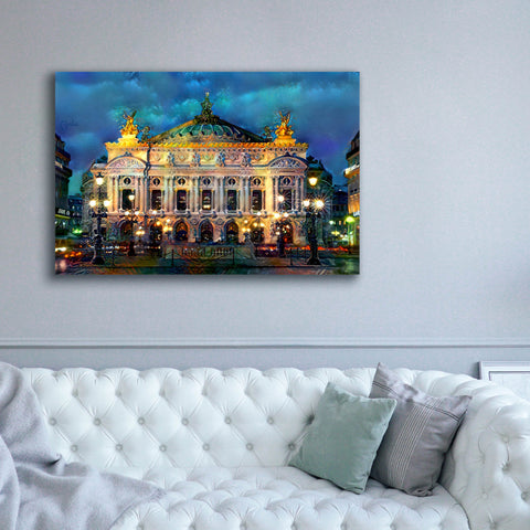 Image of 'Paris France Opera Garnier Night' by Pedro Gavidia, Canvas Wall Art,60 x 40