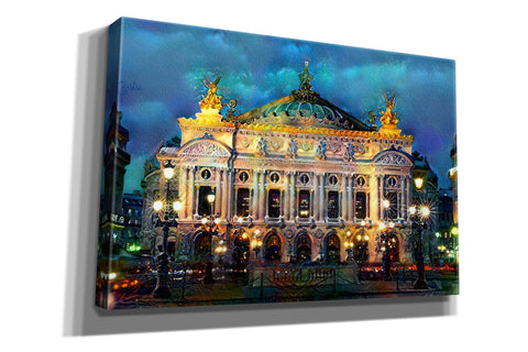 Image of 'Paris France Opera Garnier Night' by Pedro Gavidia, Canvas Wall Art