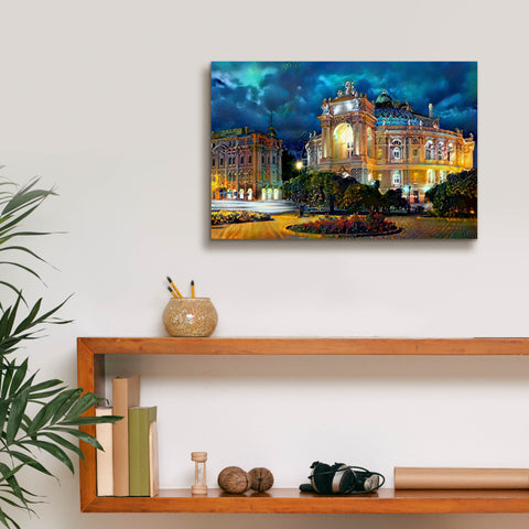 Image of 'Odessa Ukraine Opera and Ballet Theater Night' by Pedro Gavidia, Canvas Wall Art,18 x 12