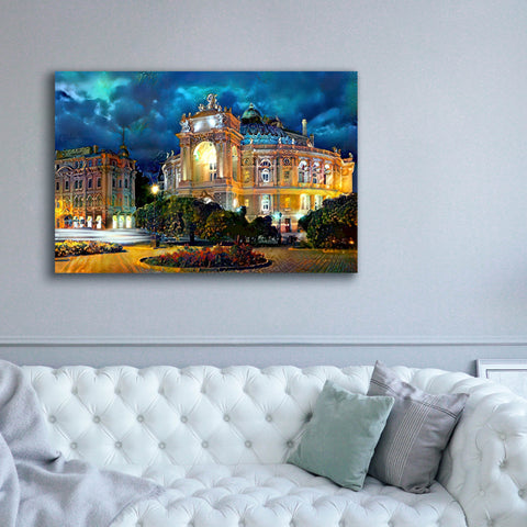 Image of 'Odessa Ukraine Opera and Ballet Theater Night' by Pedro Gavidia, Canvas Wall Art,60 x 40