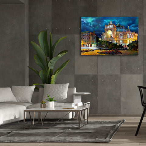 Image of 'Odessa Ukraine Opera and Ballet Theater Night' by Pedro Gavidia, Canvas Wall Art,60 x 40
