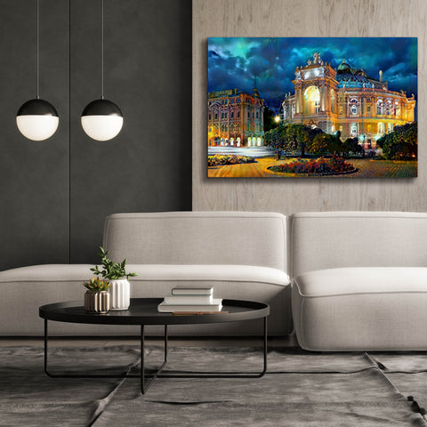 Image of 'Odessa Ukraine Opera and Ballet Theater Night' by Pedro Gavidia, Canvas Wall Art,60 x 40