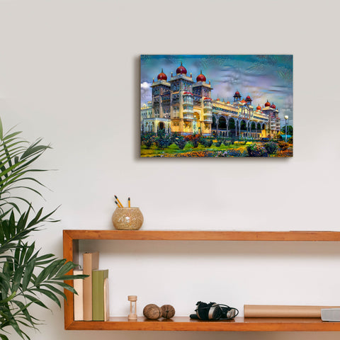 Image of 'Mysore India Royal Palace' by Pedro Gavidia, Canvas Wall Art,18 x 12