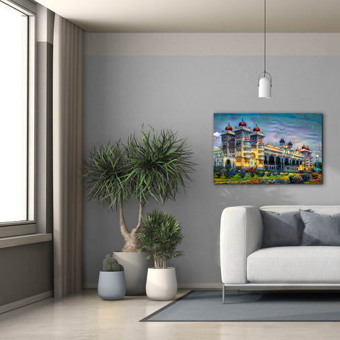 Image of 'Mysore India Royal Palace' by Pedro Gavidia, Canvas Wall Art,40 x 26