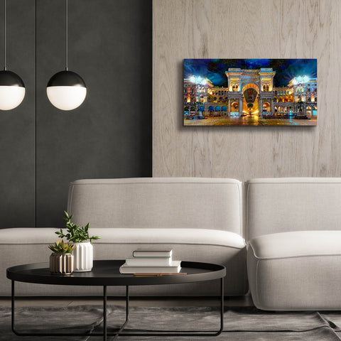 Image of 'Milan Italy Vitorio Emanuel II Night 2022' by Pedro Gavidia, Canvas Wall Art,40 x 20
