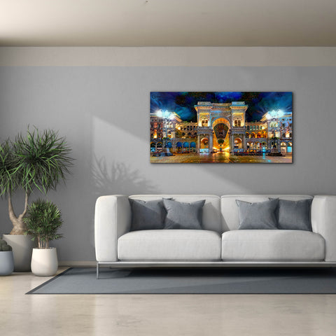 Image of 'Milan Italy Vitorio Emanuel II Night 2022' by Pedro Gavidia, Canvas Wall Art,60 x 30