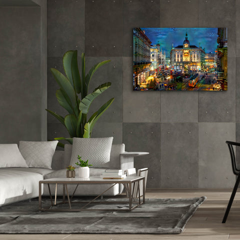 Image of 'Milan Italy Piazza Cardusio Night' by Pedro Gavidia, Canvas Wall Art,60 x 40