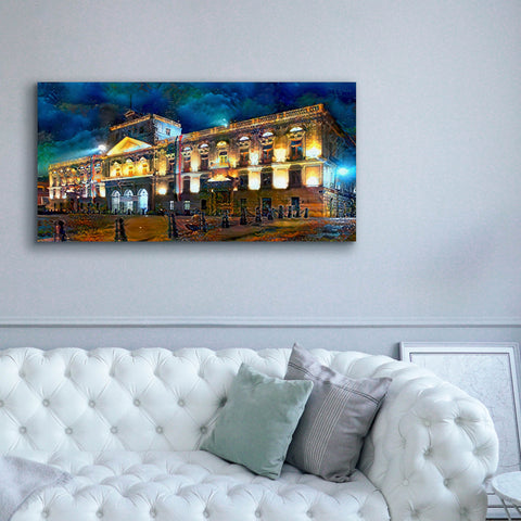 Image of 'Mexico City Palace of Mines Night' by Pedro Gavidia, Canvas Wall Art,60 x 30