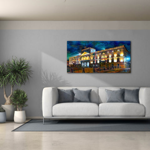Image of 'Mexico City Palace of Mines Night' by Pedro Gavidia, Canvas Wall Art,60 x 30