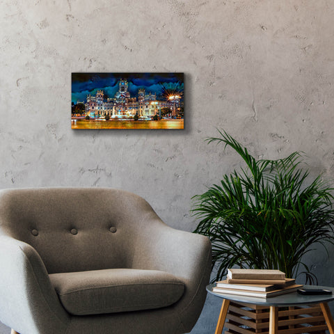 Image of 'Madrid Spain Cibeles Palace' by Pedro Gavidia, Canvas Wall Art,24 x 12