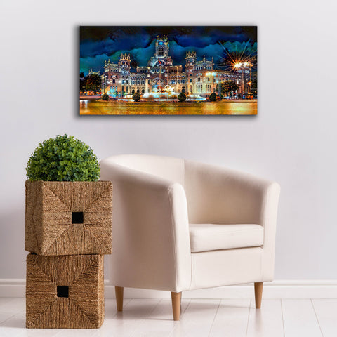 Image of 'Madrid Spain Cibeles Palace' by Pedro Gavidia, Canvas Wall Art,40 x 20