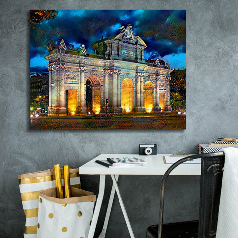 Image of 'Madrid Spain Alcala Gate' by Pedro Gavidia, Canvas Wall Art,34 x 26