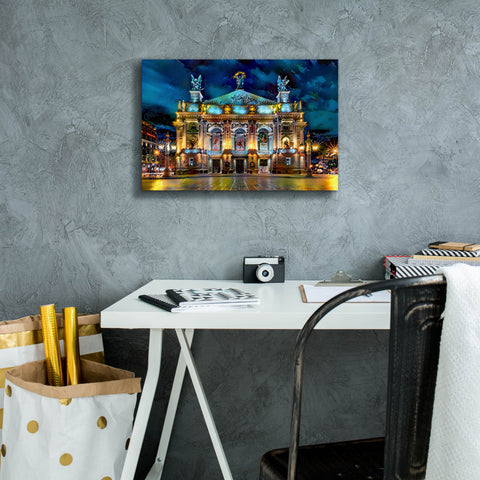 Image of 'Leopolis Ukraine Opera' by Pedro Gavidia, Canvas Wall Art,18 x 12