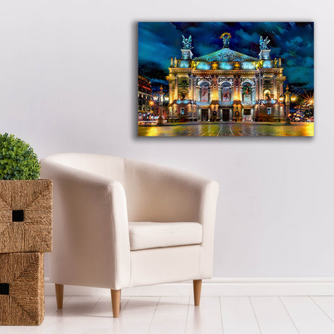 Image of 'Leopolis Ukraine Opera' by Pedro Gavidia, Canvas Wall Art,40 x 26