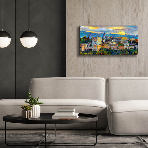 Image of 'Granada Spain La Alhambra' by Pedro Gavidia, Canvas Wall Art,40 x 20