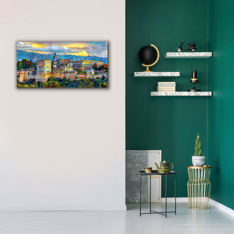 Image of 'Granada Spain La Alhambra' by Pedro Gavidia, Canvas Wall Art,40 x 20