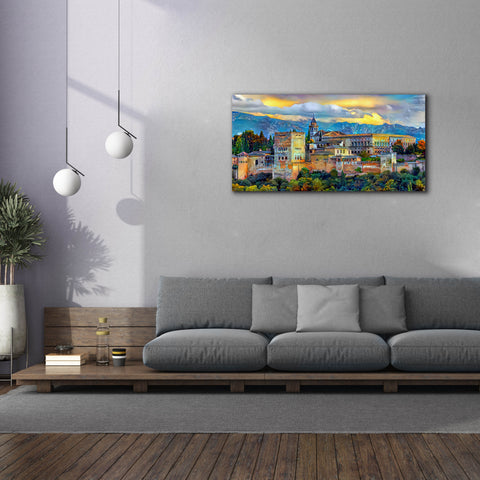 Image of 'Granada Spain La Alhambra' by Pedro Gavidia, Canvas Wall Art,60 x 30