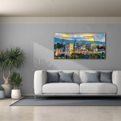 Image of 'Granada Spain La Alhambra' by Pedro Gavidia, Canvas Wall Art,60 x 30