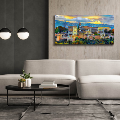 Image of 'Granada Spain La Alhambra' by Pedro Gavidia, Canvas Wall Art,60 x 30