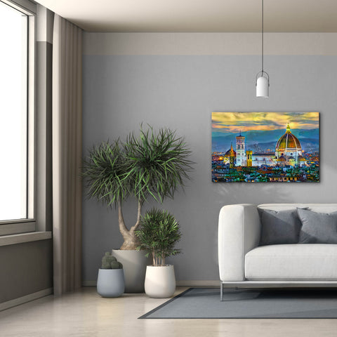 Image of 'Florence Italy Duomo Sunset' by Pedro Gavidia, Canvas Wall Art,40 x 26