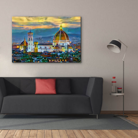 Image of 'Florence Italy Duomo Sunset' by Pedro Gavidia, Canvas Wall Art,60 x 40