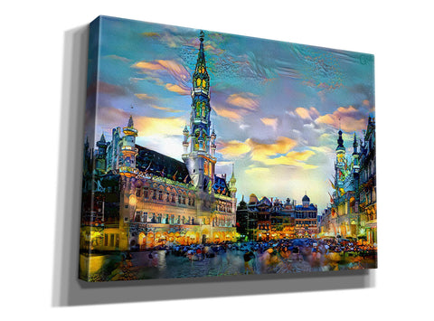 Image of 'Brussels Belgium Night' by Pedro Gavidia, Canvas Wall Art