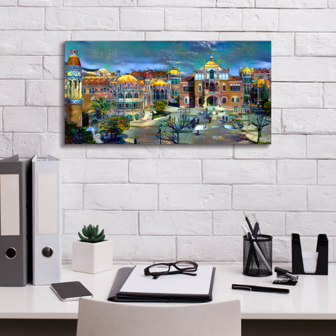 Image of 'Barcelona Spain Sant Pau Hospital and Palau de la Musica' by Pedro Gavidia, Canvas Wall Art,24 x 12