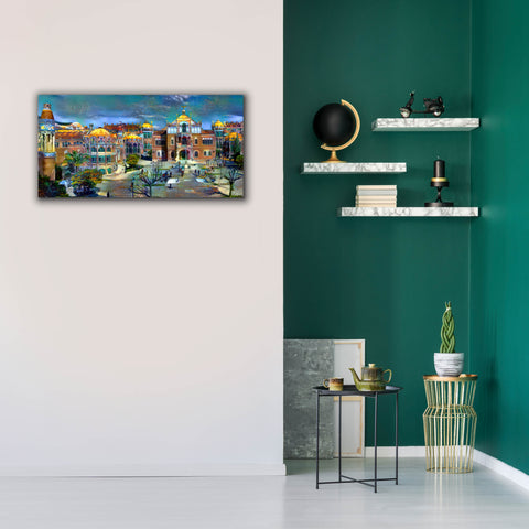 Image of 'Barcelona Spain Sant Pau Hospital and Palau de la Musica' by Pedro Gavidia, Canvas Wall Art,40 x 20