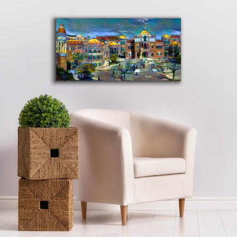 Image of 'Barcelona Spain Sant Pau Hospital and Palau de la Musica' by Pedro Gavidia, Canvas Wall Art,40 x 20