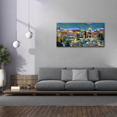 Image of 'Barcelona Spain Sant Pau Hospital and Palau de la Musica' by Pedro Gavidia, Canvas Wall Art,60 x 30