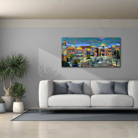 Image of 'Barcelona Spain Sant Pau Hospital and Palau de la Musica' by Pedro Gavidia, Canvas Wall Art,60 x 30