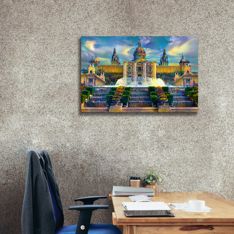 Image of 'Barcelona Spain Montjuic' by Pedro Gavidia, Canvas Wall Art,40 x 26