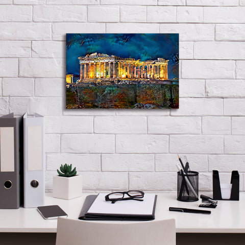 Image of 'Athens Greece Parthenon' by Pedro Gavidia, Canvas Wall Art,18 x 12