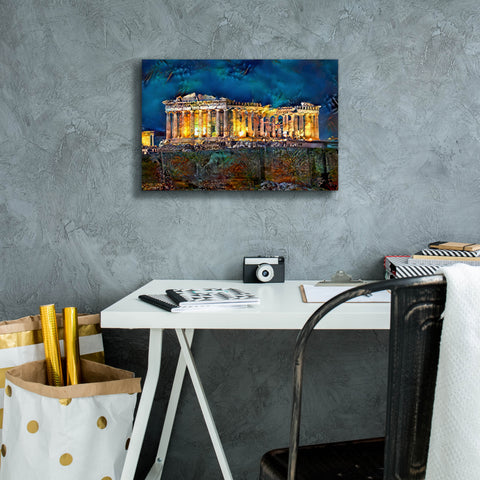 Image of 'Athens Greece Parthenon' by Pedro Gavidia, Canvas Wall Art,18 x 12