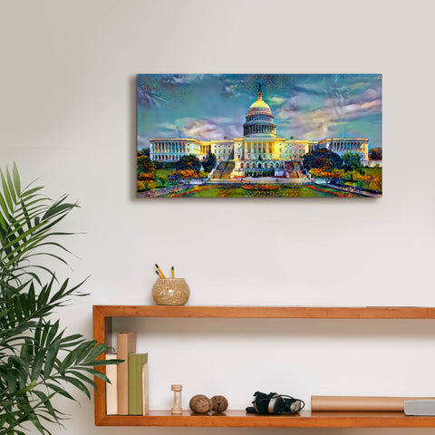 Image of 'Washington United States Capitol' by Pedro Gavidia, Canvas Wall Art,24 x 12