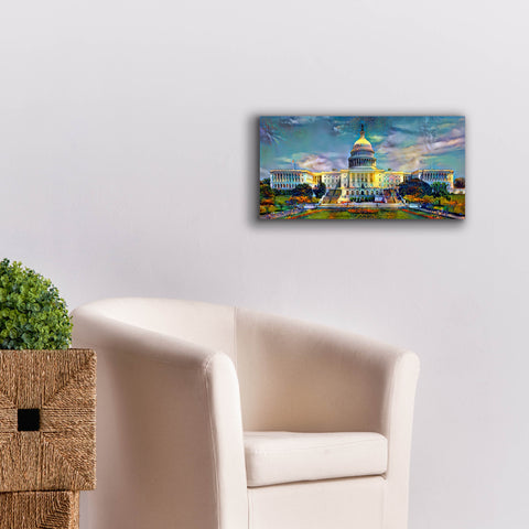 Image of 'Washington United States Capitol' by Pedro Gavidia, Canvas Wall Art,24 x 12